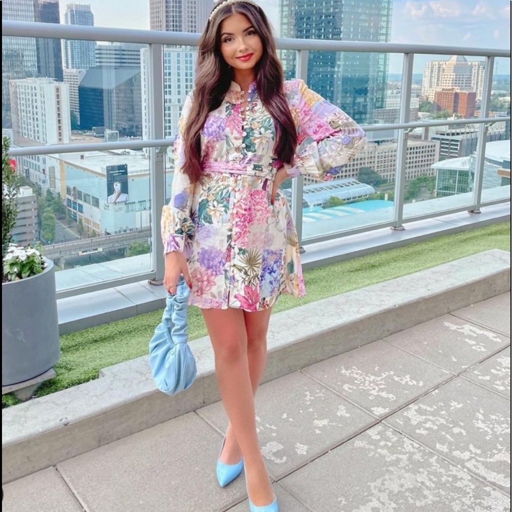 ZARA FLORAL LINEN DRESS - Picture 3 of 7